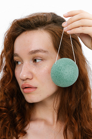 Спонж для умывания "Экстракт зеленого чая"